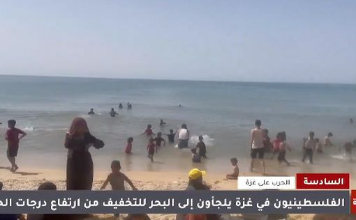 Дикая жара: тысячи палестинцев устремились на пляжи Газы