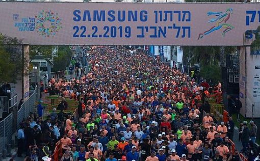 Марафон: Тысячи человек пробежали улицами Тель-Авива