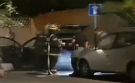 Видео: в Афуле сгорел автомобиль Мани Нафтали